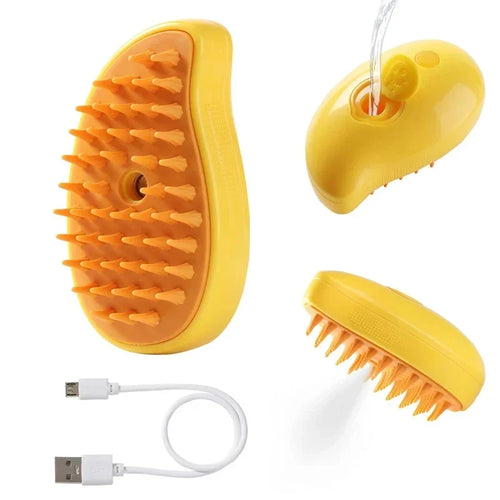 Transform Your Pet's Grooming Routine with the 3-in-1 Steam Pet Brush for Cats and Dogs - Effortless Hair Removal and Relaxing Massage!